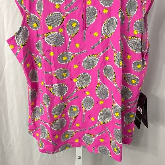 Ibkul Sleeveless Zip Polo Shirt Pink Small Tennis - Picture 7 of 10